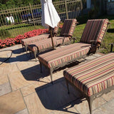 Custom Striped Chaise Cushions Made With Sunbrella Fabric