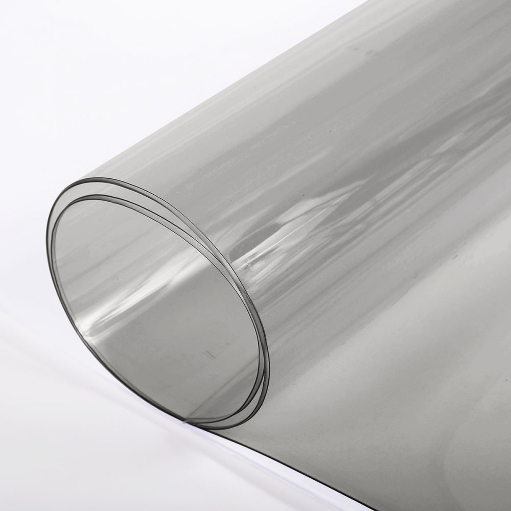 By the Yard - Super 2 Smoke - Clear Vinyl 20 Gauge x 54 inches w/ paper Light Smoke - Outdoor Fabric Central