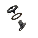Common Sense Turn Button Fastener Set - Cloth - to - Surface (Government Black Brass) 0.68 inch Turn Button - (Screws not included) - Outdoor Fabric Central