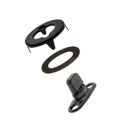 Common Sense Turn Button Fastener Set - Cloth - to - Surface (Government Black Brass) 0.68 inch Turn Button - (Screws not included) - Outdoor Fabric Central