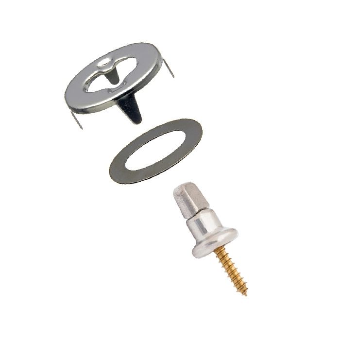 Common Sense Turn Button Fastener Set - Cloth - to - Surface (Nickel - Plated Brass) - Outdoor Fabric Central