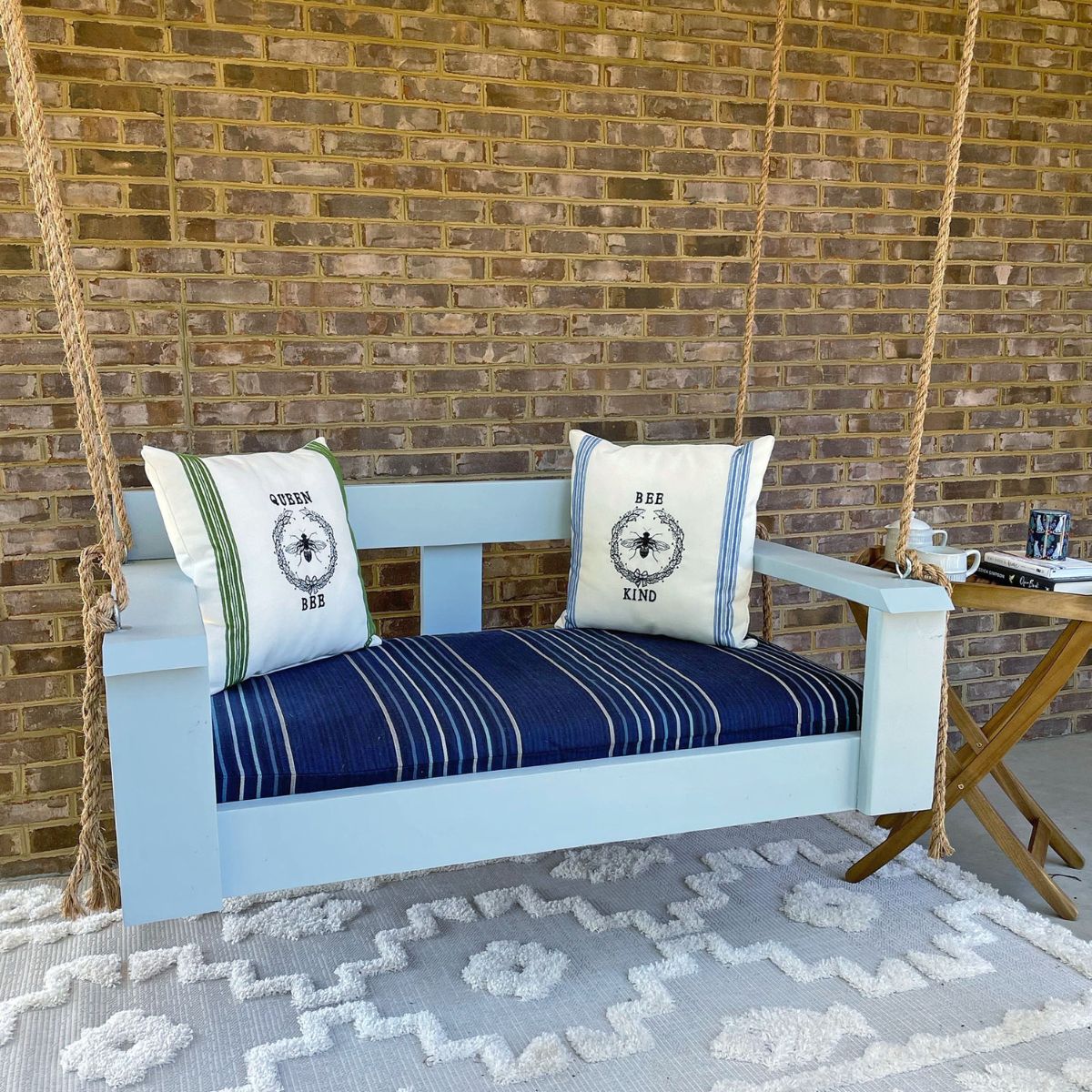 Blue custom daybed cushions