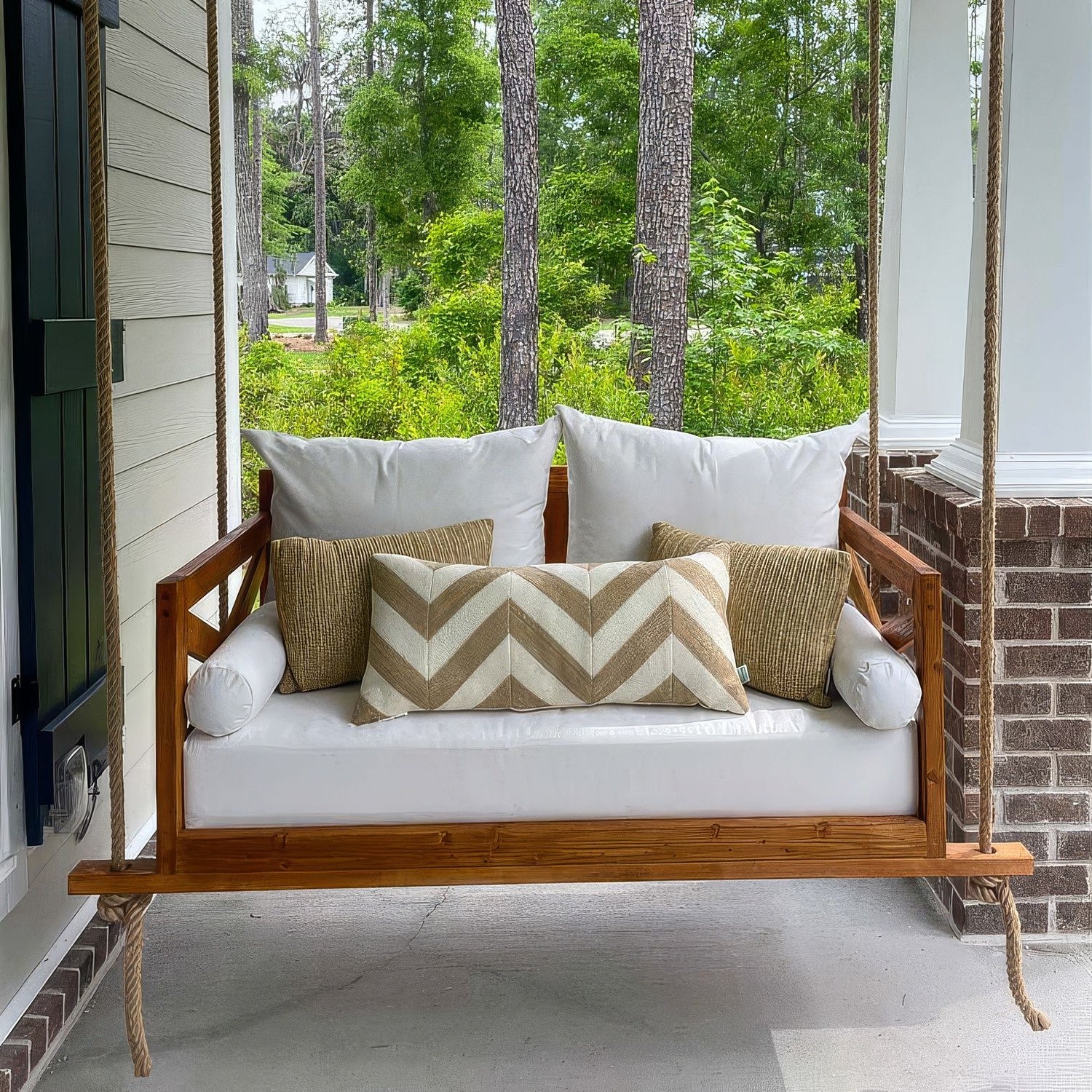 Crib Size Sunbrella Porch Swing Bed Cushion Cover Bundle (52X28) - Outdoor Fabric Central
