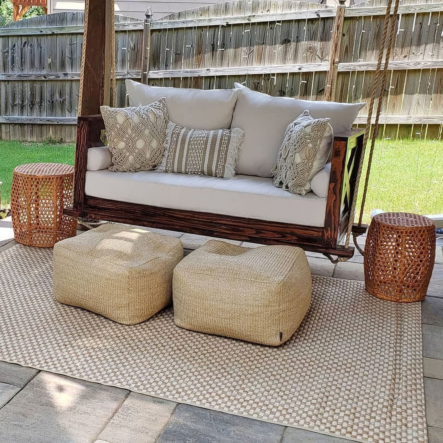 Crib Size Sunbrella Porch Swing Bed Cushion Cover Bundle (52X28) - Outdoor Fabric Central