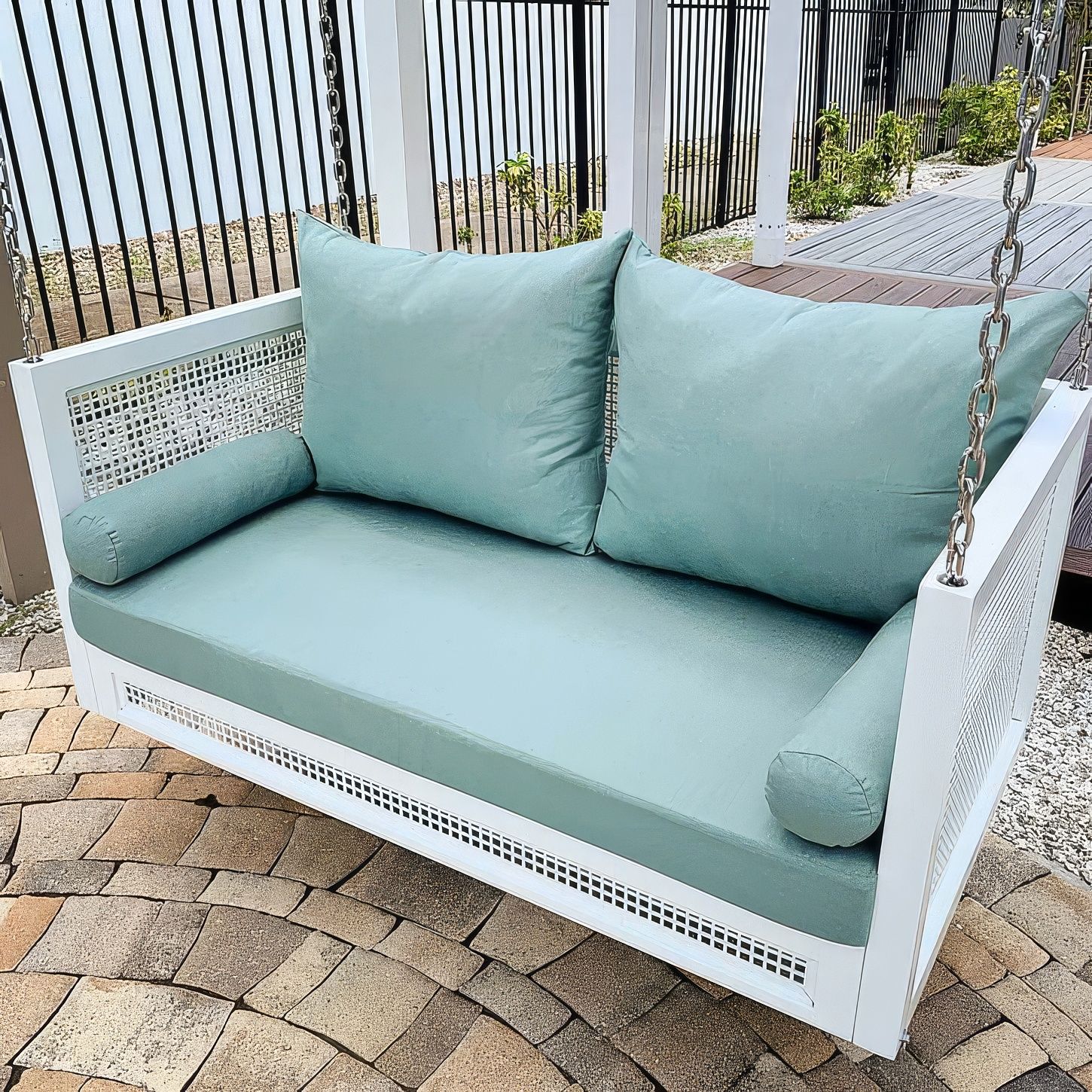 Crib Size Sunbrella Porch Swing Bed Cushion Cover Bundle (52X28) - Outdoor Fabric Central