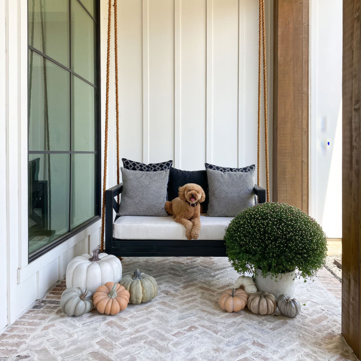 Curated Swing Bed Cushion Bundle - Triple C Farmhouse Set - Sunbrella Cushion Set - Outdoor Fabric Central