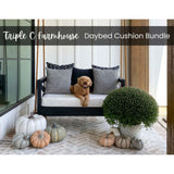 Curated Swing Bed Cushion Bundle - Triple C Farmhouse Set - Sunbrella Cushion Set - Outdoor Fabric Central