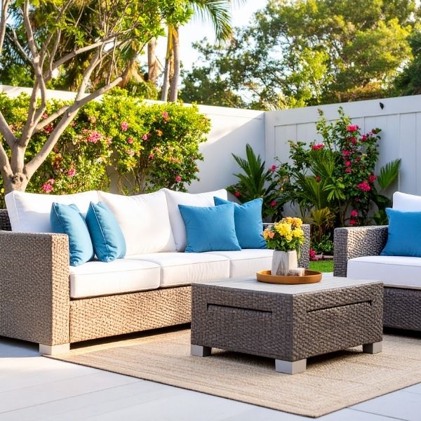 Sunbrella outdoor sofa and chair cushions