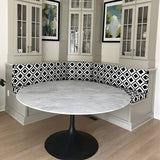 Black and White Breakfast Nook Bench Cushions made With Sunbrella Fabric