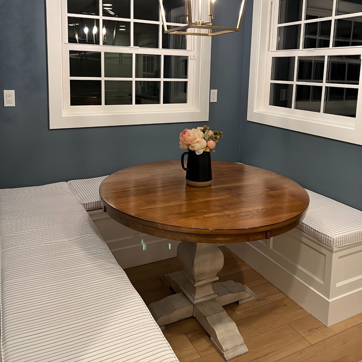 Striped Sunbrella Bench Seat Cushions For Kitchen Nook