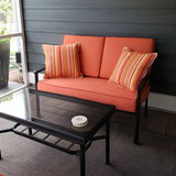 Orange Outdoor Loveseat Cushions Made With Sunbrella Fabric