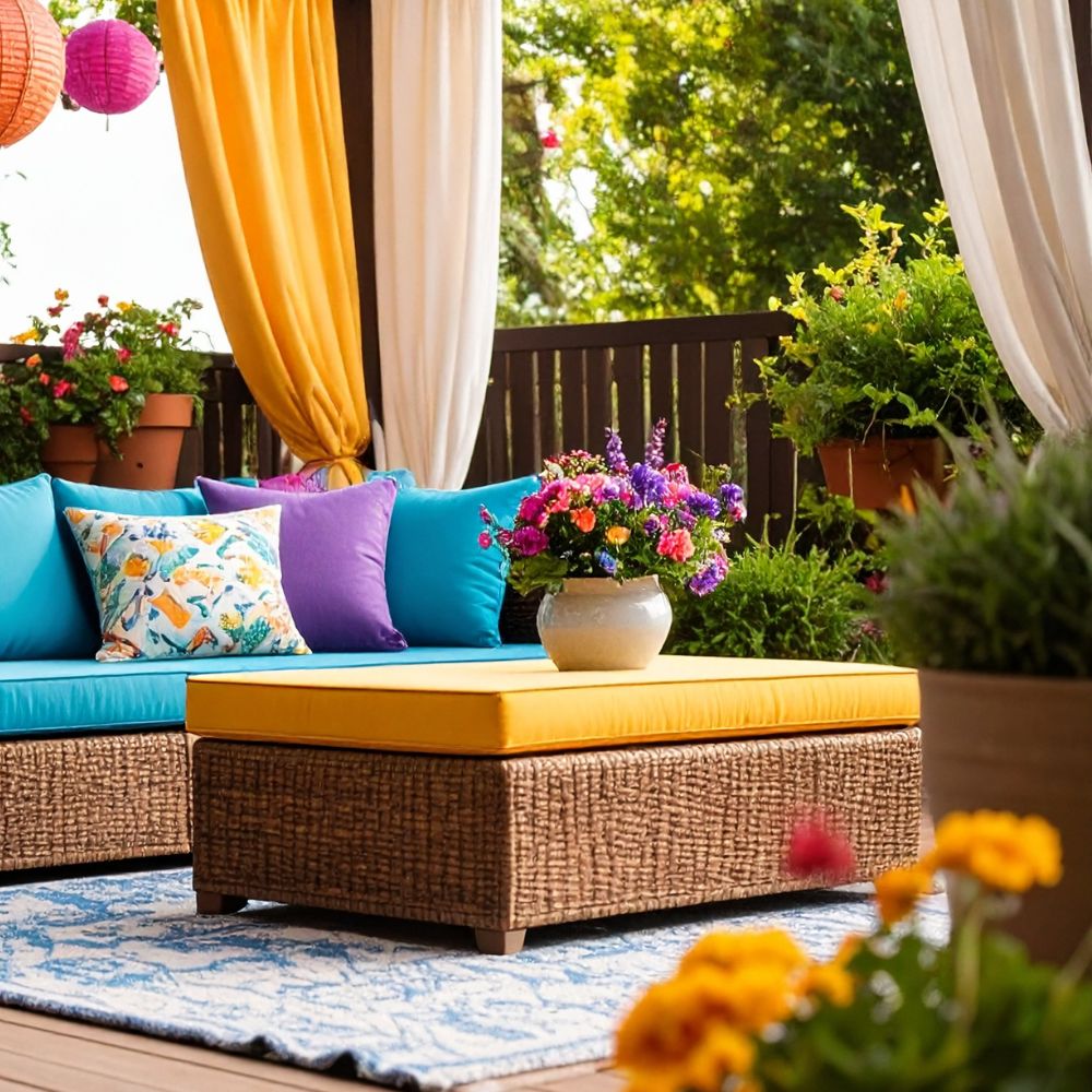 Custom Outdoor Ottoman Cushions