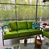 Green Outdoor Custom Sofa Cushion Made With Sunbrella Fabric
