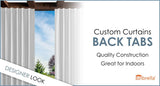 Custom Size Indoor/Outdoor Sunbrella Drapery Curtains with Back Tabs - Outdoor Fabric Central