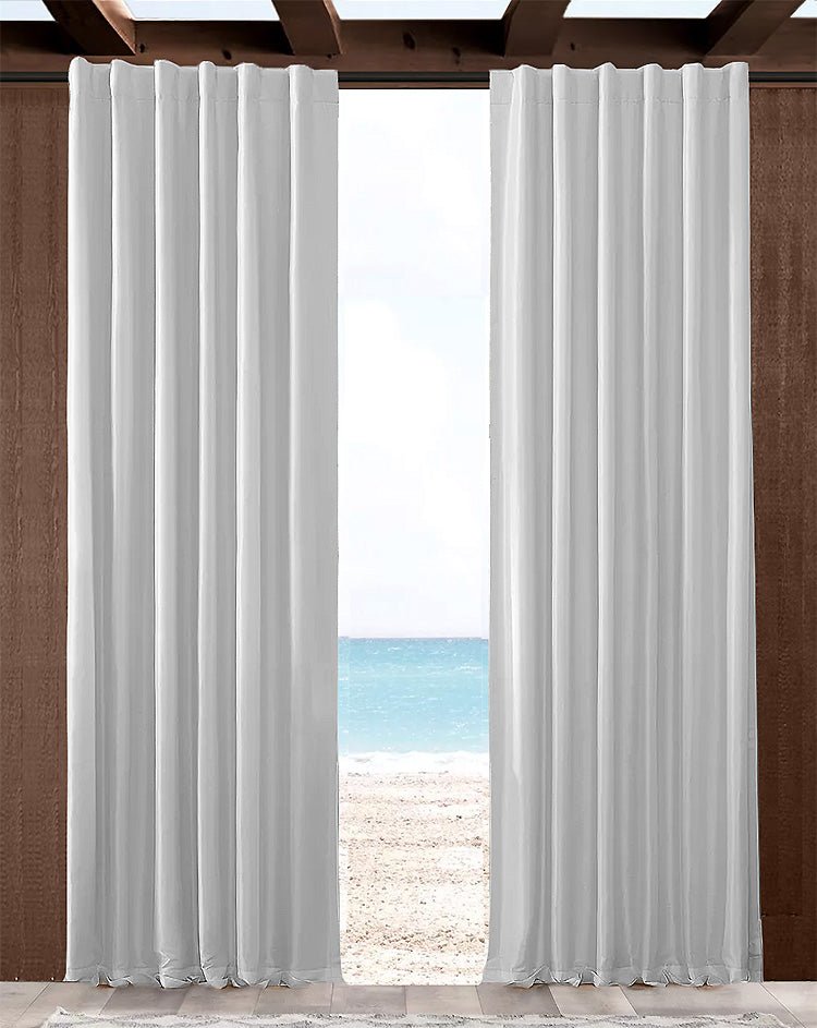 Custom Size Indoor/Outdoor Sunbrella Drapery Curtains with Back Tabs - Outdoor Fabric Central