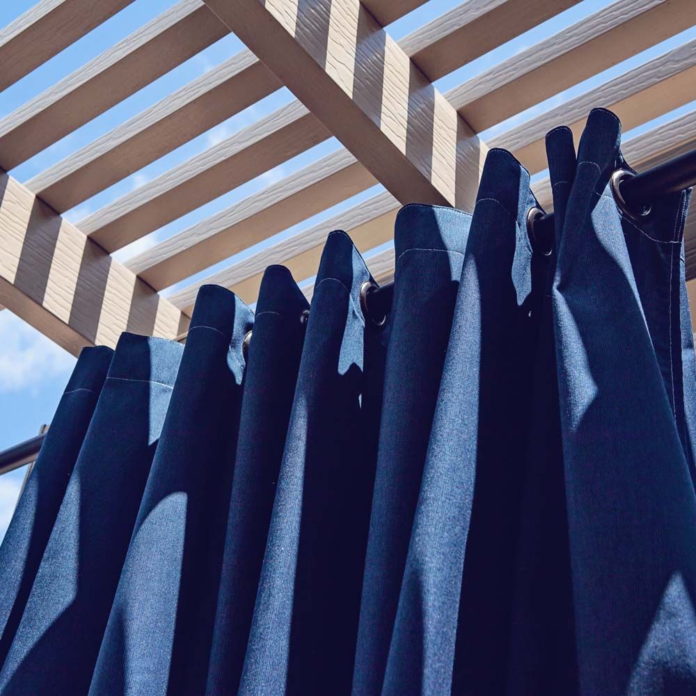 Custom Size Indoor/Outdoor Sunbrella Drapery Curtains with Grommets - Outdoor Fabric Central