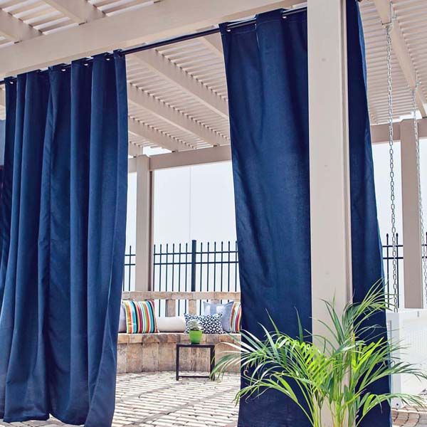 Custom Size Indoor/Outdoor Sunbrella Drapery Curtains with Grommets - Outdoor Fabric Central
