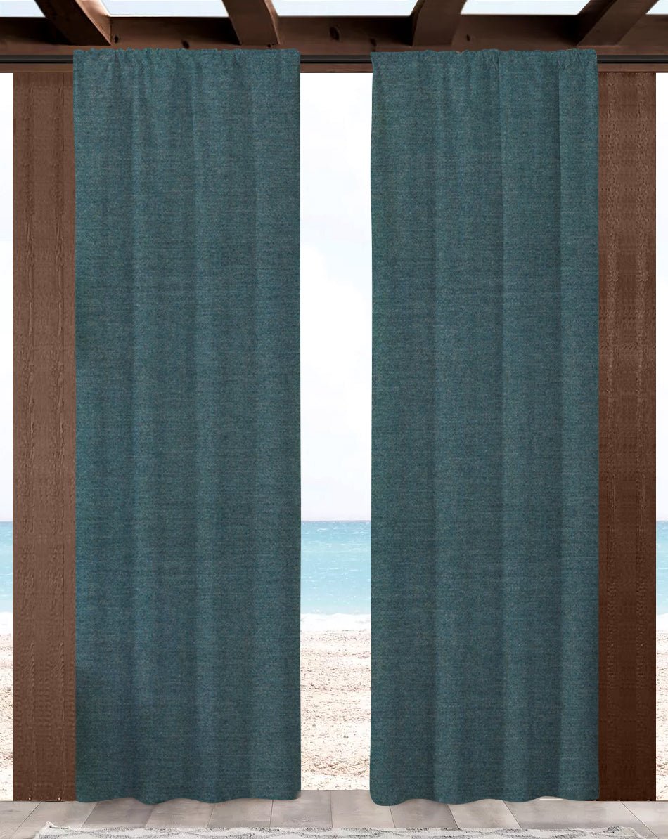 Custom Size Indoor/Outdoor Sunbrella Drapery Curtains with Rod Pocket - Outdoor Fabric Central