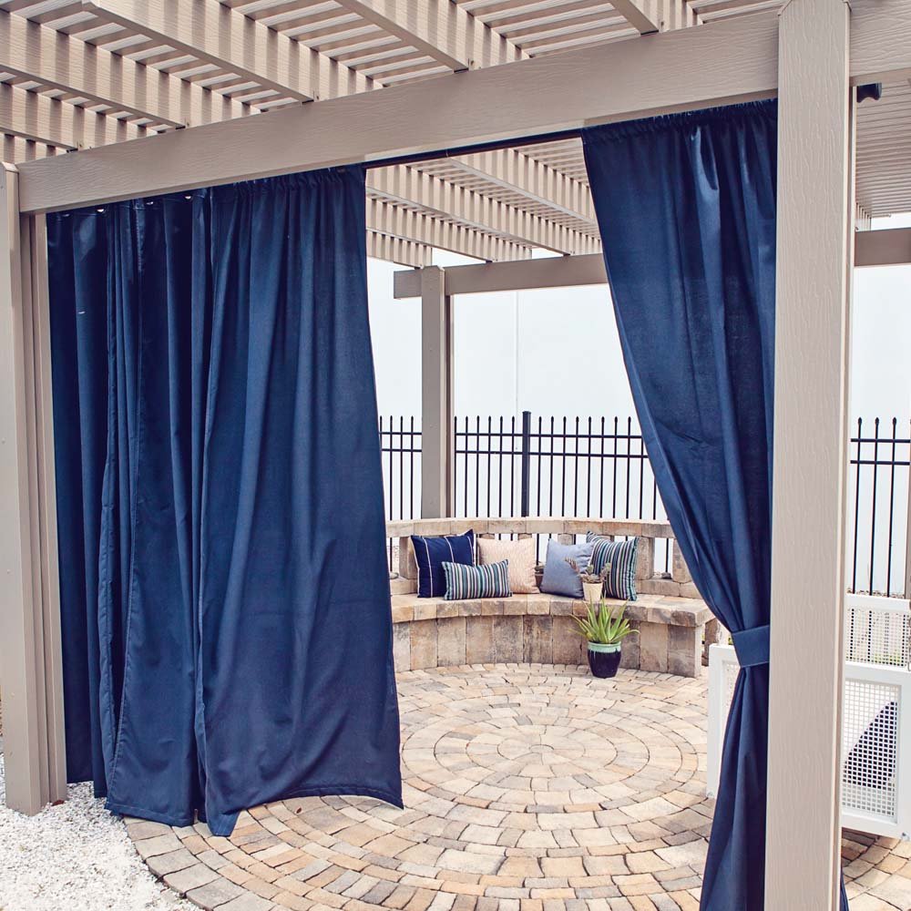 Custom Size Indoor/Outdoor Sunbrella Drapery Curtains with Rod Pocket - Outdoor Fabric Central