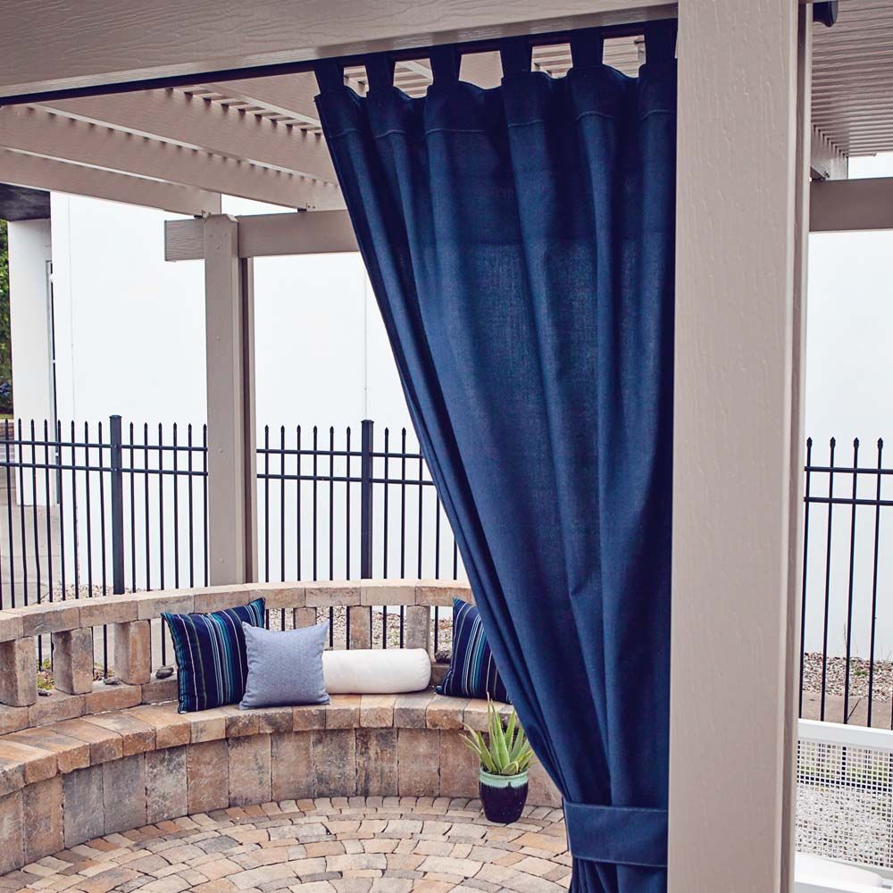 Custom Size Indoor/Outdoor Sunbrella Drapery Curtains with Tab Tops - Outdoor Fabric Central