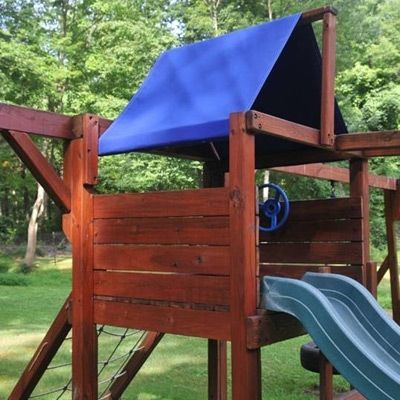 Custom Size Sunbrella Fabric Playset Canopy with Snap Fasteners - Outdoor Fabric Central