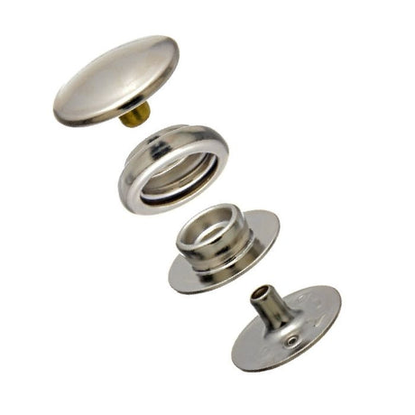 DOT Baby Durable Snap Fastener Set - Cloth - to - Cloth (Nickel - Plated Brass) 0.179 inch Post - Outdoor Fabric Central