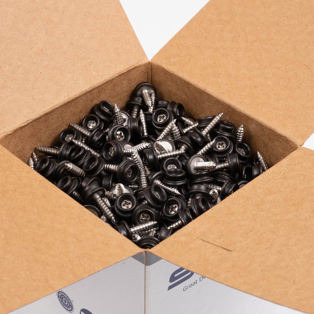 DOT Durable Screw Stud 93 - X8 - 103937 - 1C Government Black Brass / Stainless Steel Screw 5/8 inch 100 pack - Outdoor Fabric Central