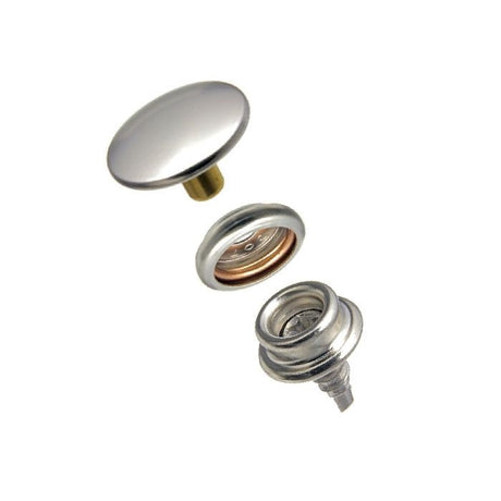 DOT Durable Screw Stud Fastener Set - Cloth - to - Surface (Nickel - Plated Brass) 5/8 inch Screw Stud - Outdoor Fabric Central