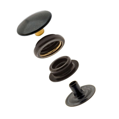 DOT Durable Snap Fastener Set - Cloth - to - Cloth (Government Black Brass) - Outdoor Fabric Central