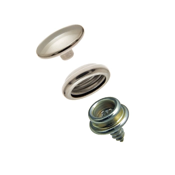 DOT Durable Snap Fastener Set - Cloth - to - Surface (Stainless Steel) 5/8 inch Screw Stud - Outdoor Fabric Central