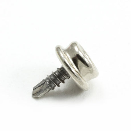 DOT Durable Screw Stud 93-X8-103015-1A Nickel-Plated Brass / Stainless Steel Teks Screw 7/16 inch 100 pack