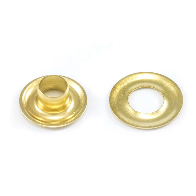 DOT Grommet with Plain Washer #00 (201070050001TXG) Bright Brass 3/16 inch 1-gross
