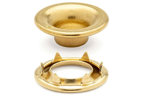 DOT Rolled Rim Grommet with Spur Washer 0 (20 - 007R050001XG) Brass 9/32 inch 1 - gross - Outdoor Fabric Central