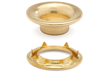 DOT Rolled Rim Grommet with Spur Washer 1 (20 - 007R150001XG) Brass 13/32 inch 1 - gross - Outdoor Fabric Central