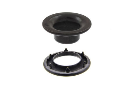 DOT Rolled Rim Grommet with Spur Washer 2 (20 - 007R201611XG) Government Black Brass 7/16 inch 1 - gross - Outdoor Fabric Central