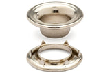 DOT Rolled Rim Grommet with Spur Washer 2 (20 - 007R251831XG) Nickel - Plated Brass 7/16 inch 1 - gross - Outdoor Fabric Central