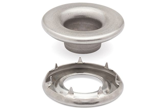DOT Rolled Rim Grommet with Spur Washer 2 (20MNS77250001XG) Stainless Steel 3/8 inch 1 - gross - Outdoor Fabric Central