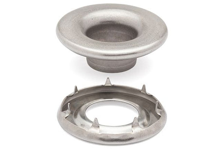 DOT Rolled Rim Grommet with Spur Washer 2 (20MNS77250001XG) Stainless Steel 3/8 inch 1 - gross - Outdoor Fabric Central