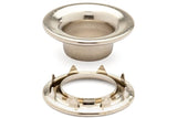 DOT Rolled Rim Grommet with Spur Washer 4 (20 - 007R451831XG) Nickel - Plated Brass 9/16 inch 1 - gross - Outdoor Fabric Central