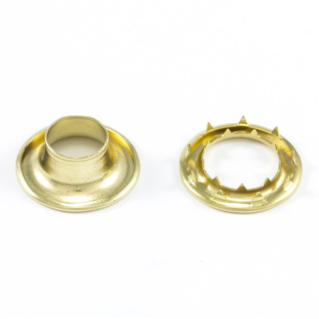 DOT Rolled Rim Grommet with Spur Washer 5 (20 - M07R550001TXG) Brass 5/8 inch 1 - gross - Outdoor Fabric Central