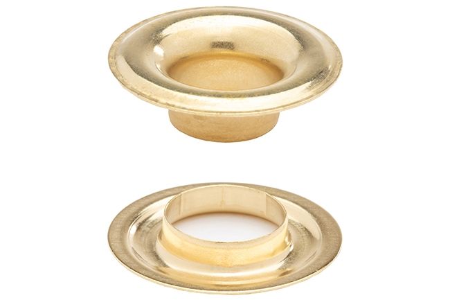DOT Sheet Metal Grommet with Neck Washer 1 (20 - 007N150001XG) Brass 9/32 inch 1 - gross - Outdoor Fabric Central