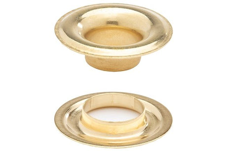 DOT Sheet Metal Grommet with Neck Washer 2 (20 - 007N250001XG) Brass 3/8 inch 1 - gross - Outdoor Fabric Central