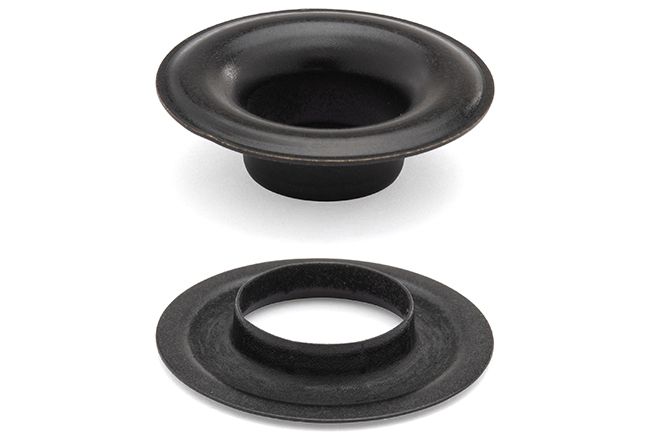 DOT Sheet Metal Grommet with Neck Washer 4 (20 - 007N401611XG) Government Black Brass 1/2 inch 1 - gross - Outdoor Fabric Central