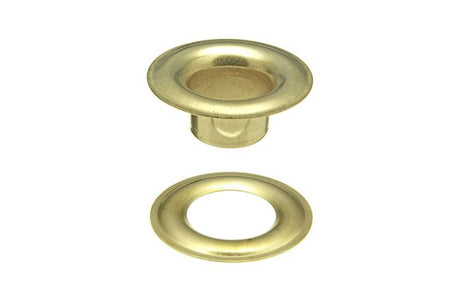 DOT Sheet Metal Grommet with Plain Washer 0 (20 - 0070050001XG) Brass 1/4 inch 1 - gross - Outdoor Fabric Central