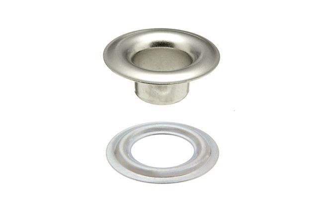 DOT Sheet Metal Grommet with Plain Washer 0 (20 - 0070051831XG) Nickel - Plated Brass 1/4 inch 1 - gross - Outdoor Fabric Central