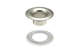 DOT Sheet Metal Grommet with Plain Washer 2 (20 - 0070251831XG) Nickel - Plated Brass 3/8 inch 1 - gross - Outdoor Fabric Central