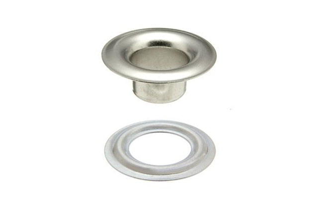 DOT Sheet Metal Grommet with Plain Washer 4 (20 - 0070451831XG) Nickel - Plated Brass 1/2 inch 1 - gross - Outdoor Fabric Central