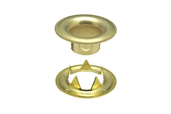 DOT Sheet Metal Grommet with Tooth Washer 2 (20 - 007T250001XG) Brass 3/8 inch 1 - gross - Outdoor Fabric Central