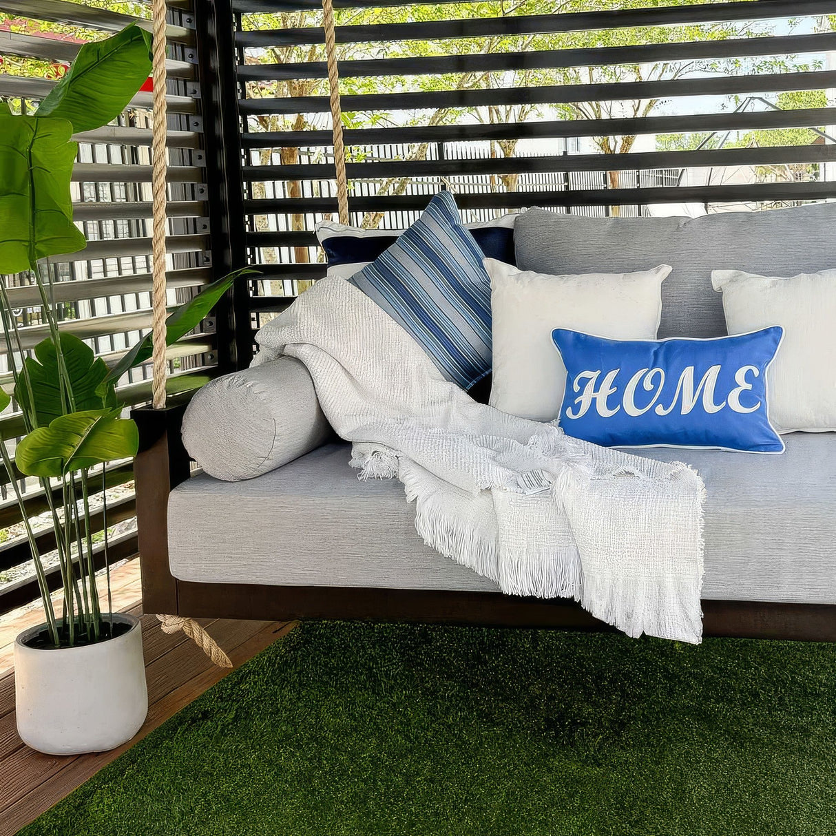 Full Size Sunbrella Porch Swing Bed Cushion Cover Bundle (75x54) - Outdoor Fabric Central