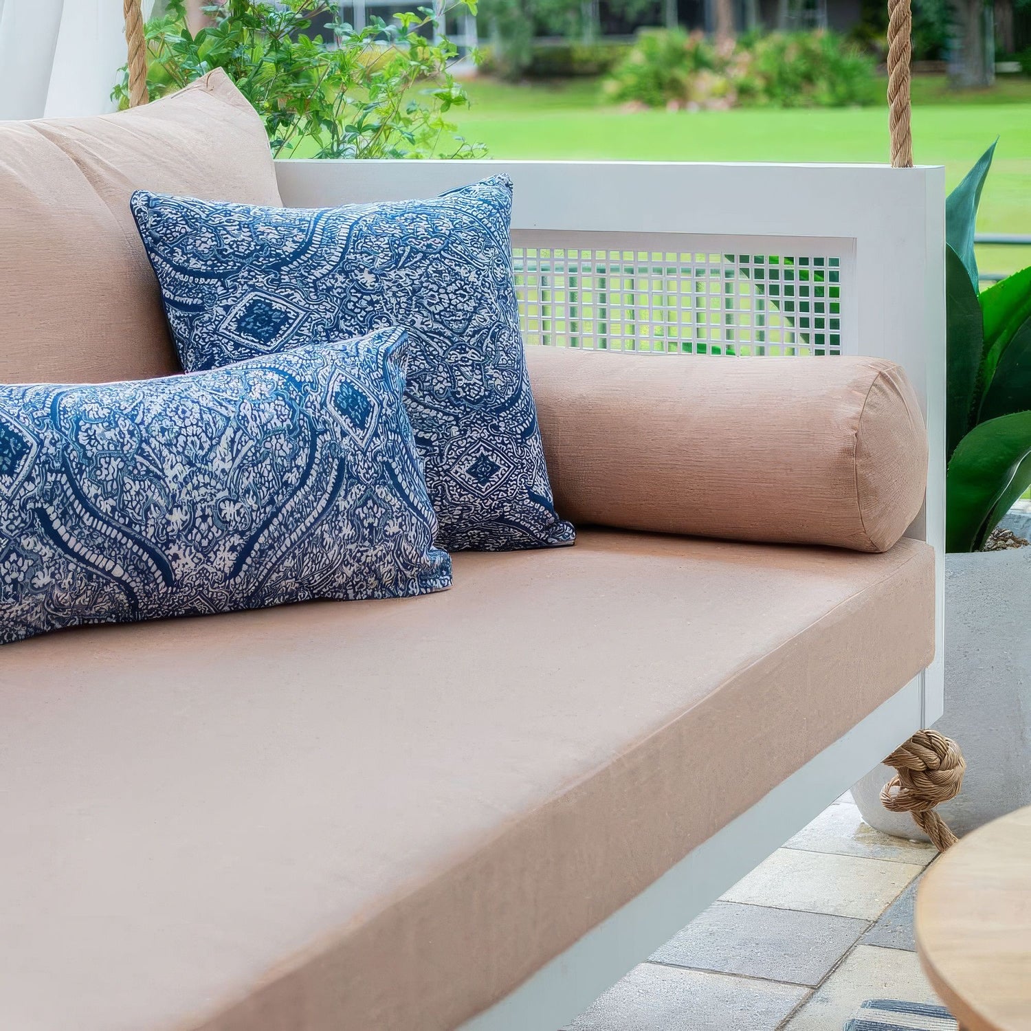 Full Size Sunbrella Porch Swing Bed Cushion Cover Bundle (75x54) - Outdoor Fabric Central